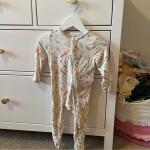 Angel Dear Floral Bird Print Footie Sleeper 6-9 Months